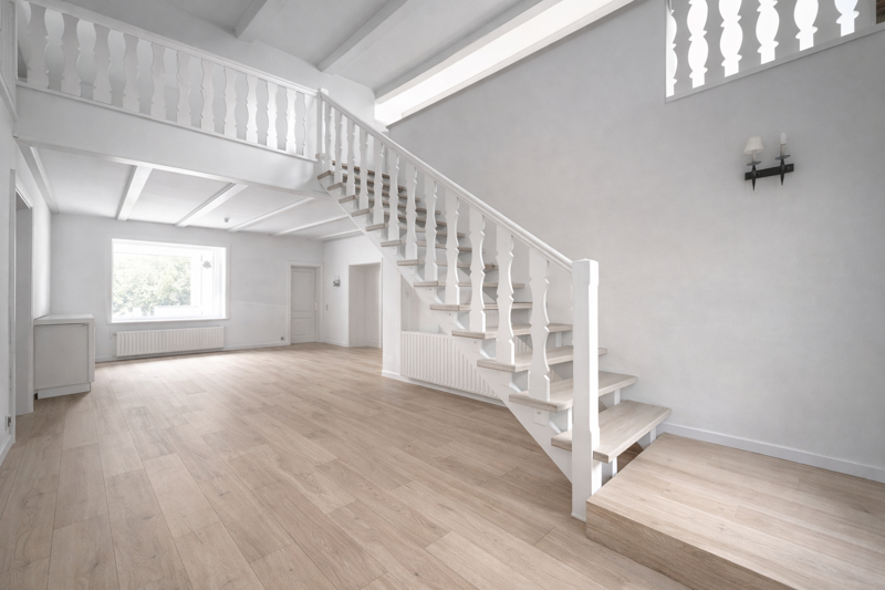 Blick Galerie und Essbereich visualisiert Einfamilienhaus Pinneberg