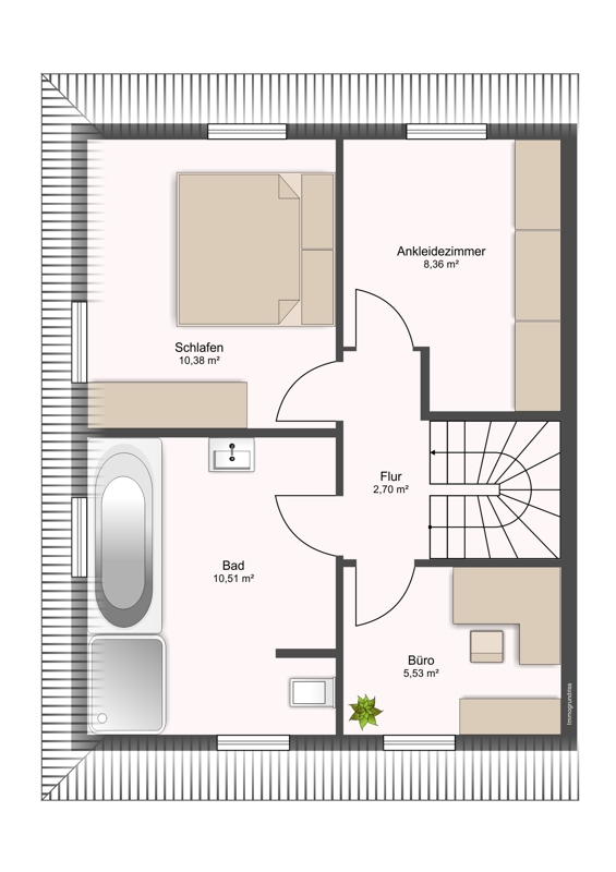 Grundriss DG Doppelhaush�lfte Prisdorf