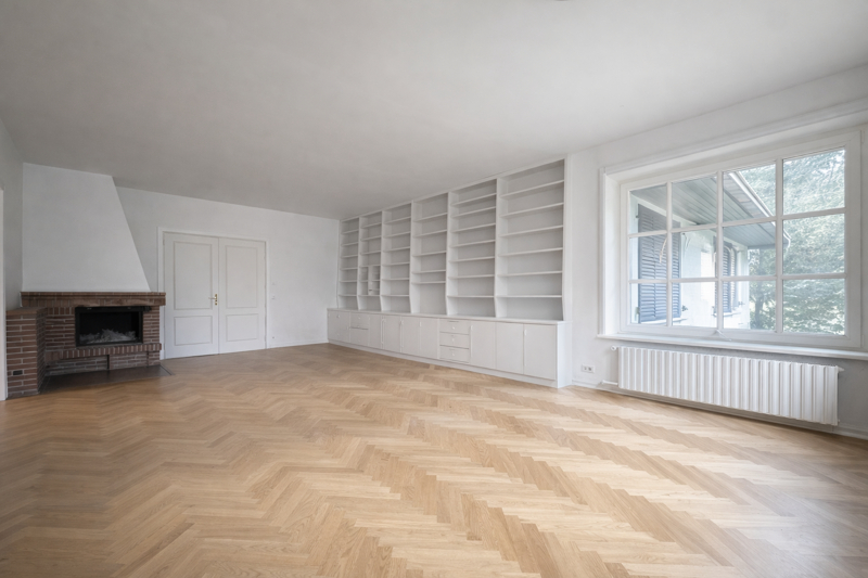 Musikzimmer mit Kamin visualisiert Einfamilienhaus Pinneberg