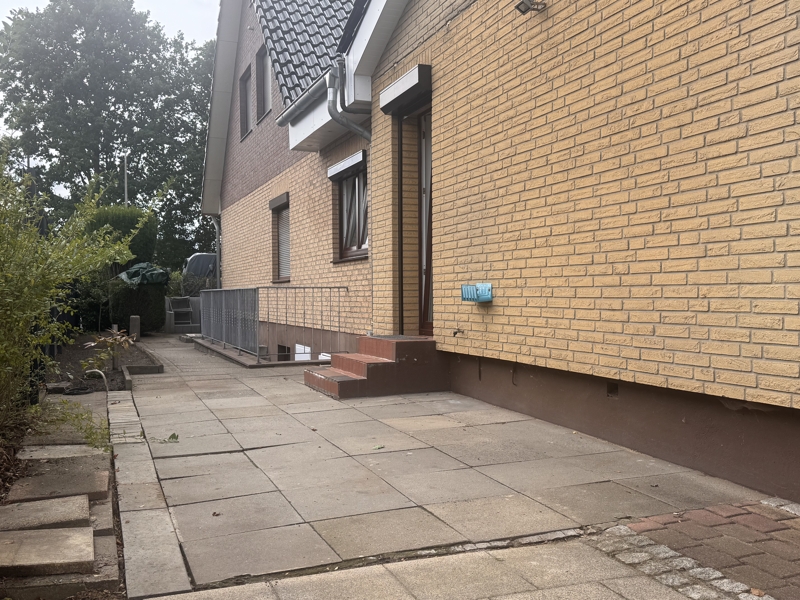 Blick auf Terrasse Bungalow Rellingen
