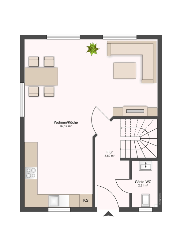Grundriss EG Doppelhaush�lfte Prisdorf